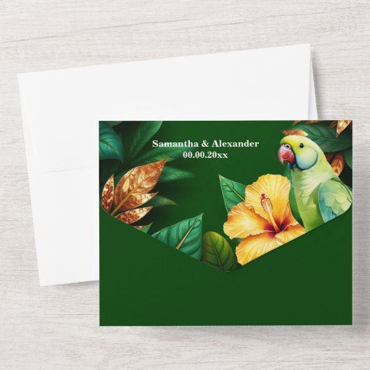 Paradiesvögel All In One Einladung (Rückseite)