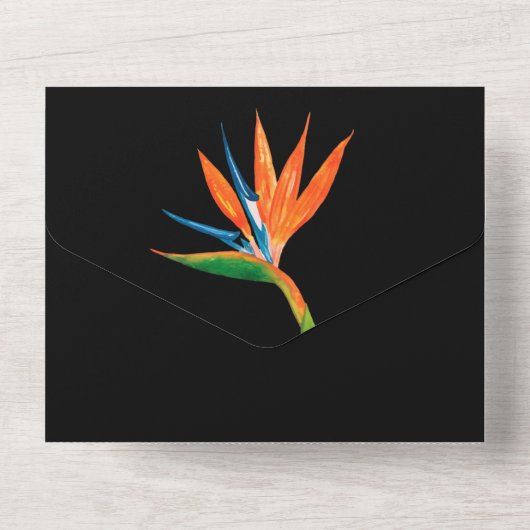 Paradiesvogel All In One Einladung (Rückseite)