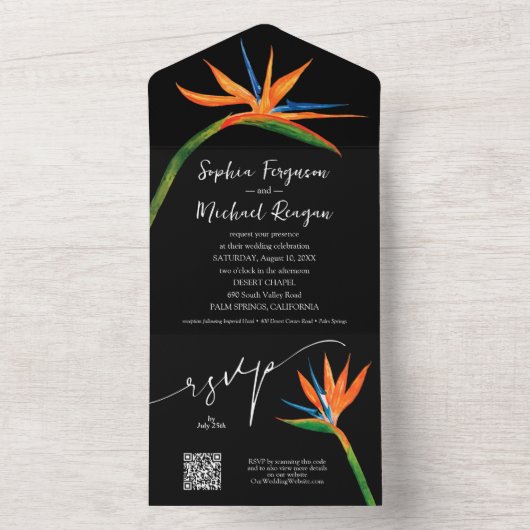 Paradiesvogel All In One Einladung (Innen Boden)