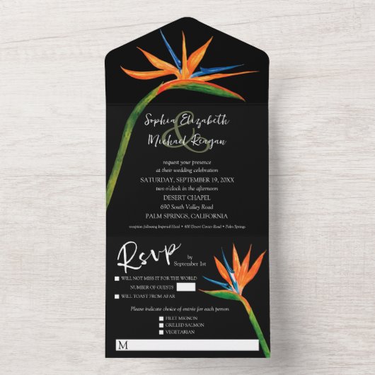 Paradiesvogel All In One Einladung (Innen Boden)