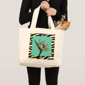 Paradiesvogel Aqua-/Zebra-Tunnel-bohrwagenTasche Jumbo Stoffbeutel (Vorderseite (Produkt))