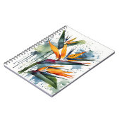Paradiesvogel - Aquarellblumen Notizblock (Linke Seite)