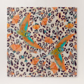 Paradiesvögel auf Leopardenbasis Puzzle (Horizontal)