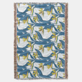 Paradiesvogel auf Weiß-Blume Decke (Vorderseite Vertikal)