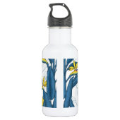 Paradiesvogel auf Weiß-Blume Edelstahlflasche (Rückseite)