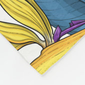 Paradiesvogel auf Weiß-Blume Fleecedecke (Ecke)