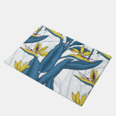 Paradiesvogel auf Weiß-Blume Fußmatte (Schrägansicht)