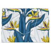 Paradiesvogel auf Weiß-Blume Große Geschenktüte (Vorderseite)