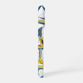 Paradiesvogel auf Weiß-Blume iPhone Hülle (Rechte Seite)