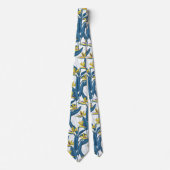 Paradiesvogel auf Weiß-Blume Krawatte (Vorderseite)