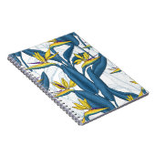 Paradiesvogel auf Weiß-Blume Notizblock (Rechte Seite)