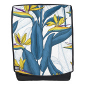 Paradiesvogel auf Weiß-Blume Rucksack (Vorderseite)
