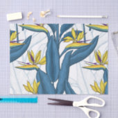 Paradiesvogel auf Weiß-Blume Seidenpapier (Handwerk)