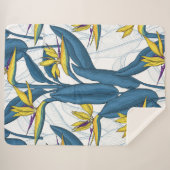 Paradiesvogel auf Weiß-Blume Sherpadecke (Vorderseite (Horizontal))