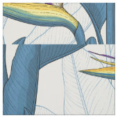 Paradiesvogel auf Weiß-Blume Stoff (Muster)