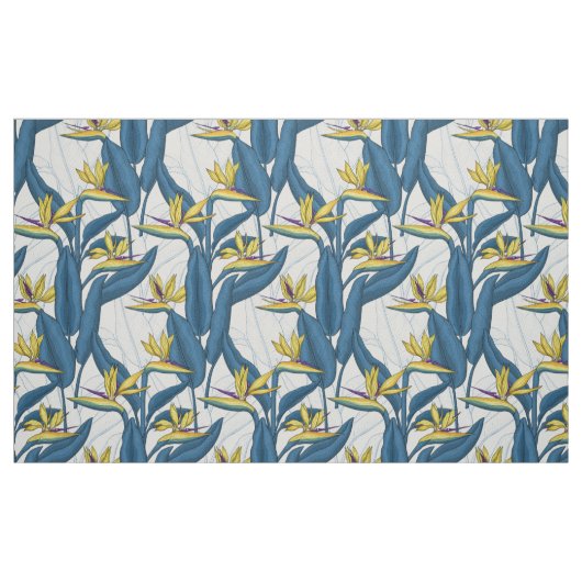 Paradiesvogel auf Weiß-Blume Stoff (Fat Quarter (45,7 x 55,9 cm))