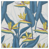 Paradiesvogel auf Weiß-Blume Stoff (Muster)