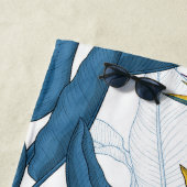 Paradiesvogel auf Weiß-Blume Strandtuch (Beispiel)