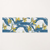 Paradiesvogel auf Weiß-Blume Yogamatte (Vorderseite (Horizontal))