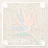 Paradiesvogel auf Wicker Custom Glasuntersetzer (Rückseite)