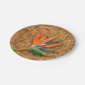 Paradiesvogel auf Wicker Pappteller (Schrägansicht)