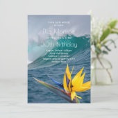 Paradiesvogel Big Wave Geburtstagsparty Einladung (Stehend Vorderseite)