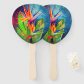 Paradiesvogel Blume Handfan Fächer (Vorne und Hinten)