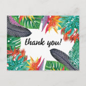 Paradiesvogel Blume und Jungle-Blätter Danke Postkarte (Vorderseite)
