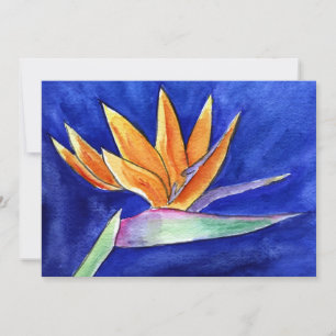 Paradiesvogel-Blumen-Aquarell-Einladung Einladung