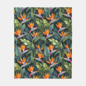 Paradiesvogel-Blumenmuster Fleecedecke (Vorderseite)