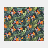 Paradiesvogel-Blumenmuster Fleecedecke (Vorderseite (Horizontal))