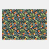 Paradiesvogel-Blumenmuster Geschenkpapier Set (Vorderseite 3)