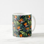 Paradiesvogel-Blumenmuster Kaffeetasse (VorderseiteRechts)