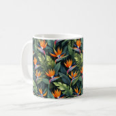Paradiesvogel-Blumenmuster Kaffeetasse (Vorderseite Links)