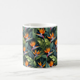 Paradiesvogel-Blumenmuster Kaffeetasse