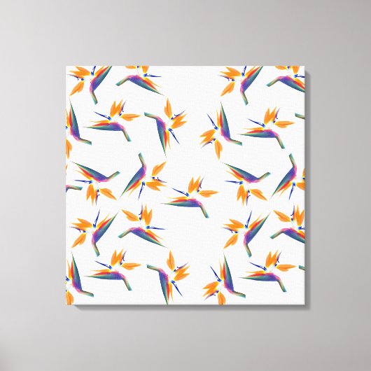 Paradiesvogel-Blumenmuster Leinwanddruck (Vorderseite)