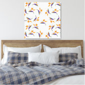 Paradiesvogel-Blumenmuster Leinwanddruck (Insitu (Schlafzimmer))