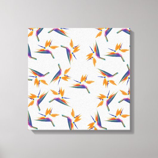 Paradiesvogel-Blumenmuster Leinwanddruck (Vorderseite)