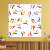 Paradiesvogel-Blumenmuster Leinwanddruck (Insitu (Wohnzimmer))