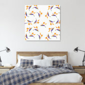Paradiesvogel-Blumenmuster Leinwanddruck (Insitu (Schlafzimmer))
