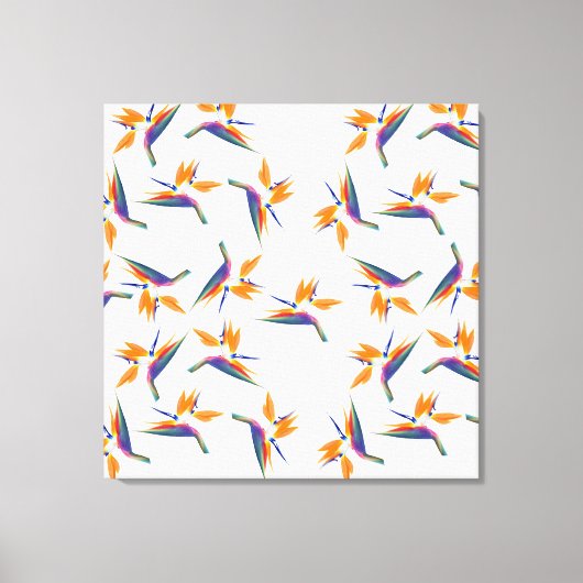 Paradiesvogel-Blumenmuster Leinwanddruck (Vorderseite)