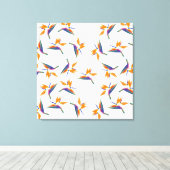 Paradiesvogel-Blumenmuster Leinwanddruck (Insitu (Holzboden))