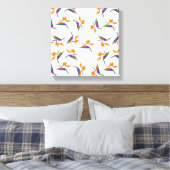 Paradiesvogel-Blütenmuster Leinwanddruck (Insitu (Schlafzimmer))