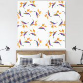 Paradiesvogel-Blütenmuster Leinwanddruck (Insitu (Schlafzimmer))