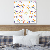 Paradiesvogel-Blütenmuster Leinwanddruck (Insitu (Schlafzimmer))