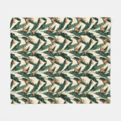 Paradiesvogel-Botanikmuster Fleecedecke (Vorderseite (Horizontal))