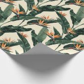 Paradiesvogel Botanisches Muster Decoupage Geschenkpapier (Ecke)