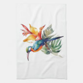 Paradiesvogel, bunter Phantasy-Vogel 'n Blume Geschirrtuch (Vertikal)
