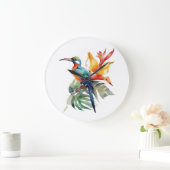 Paradiesvogel, bunter Phantasy-Vogel 'n Blume Große Wanduhr (Zuhause)