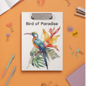 Paradiesvogel, bunter Phantasy-Vogel 'n Blume Klemmbrett
